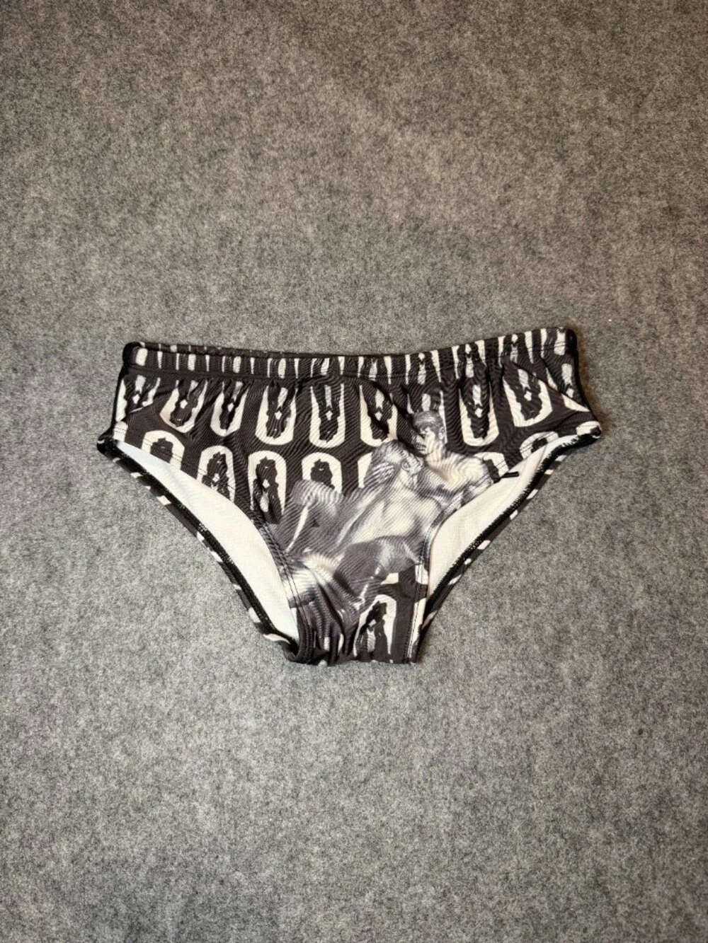 aussieBum Men’s Tom of Findland Photo Print Swim Brief Black White Medium